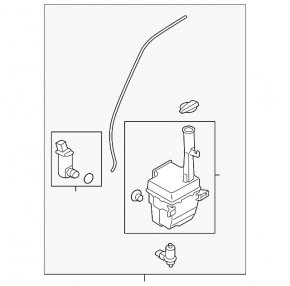 Washer reservoir Hyundai Sonata 11-15 with lid and sensor