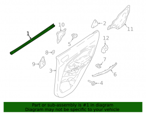 Rear left inner window seal for Ford Ecosport 18-22