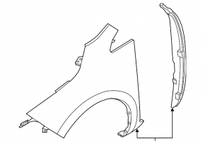 Front left wing Nissan Leaf 11-12 for turn signal