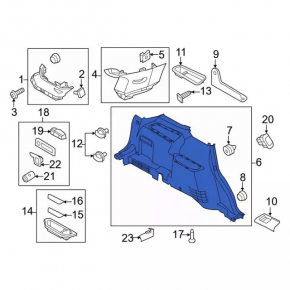 Arch trim left Ford Explorer 16-19 black