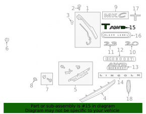 Emblem inscription T-AWD tailgate Lincoln MKC 15-19