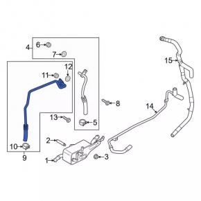 Oil Cooler Pipe Front Ford Edge 19- 2.0T
