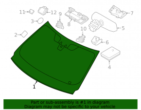 Land Rover Range Rover Velar 18-20 windshield without heated wipers for projection