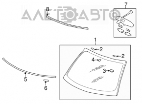 Mitsubishi Galant 04-10 interior mirror, black, empty