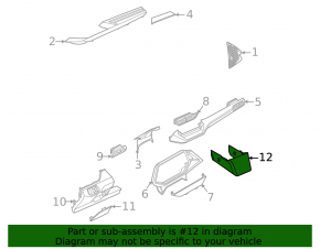 Front panel trim center lower Volkswagen ID.4 21-23 black
