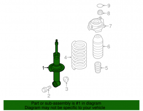 Shock absorber rear left Subaru Impreza 17-19 GK complete