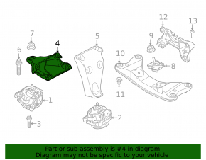 Engine mount bracket right BMW F30 17-18 rwd B46