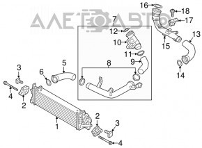 Intercooler mount left Volvo XC90 16-22