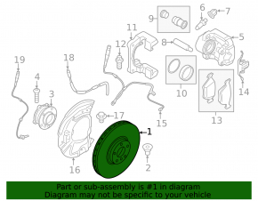 Front left brake disc BMW X5 E70 07-13