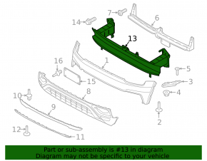 Front bumper reinforcement for VW Atlas 18-20 pre-restored, for camera