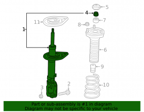 Shock absorber rear right Lexus ES350 13-16 R17, R18