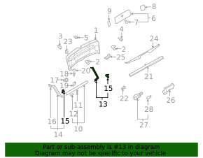 Right trunk door trim Audi Q7 4L 10-15 gray