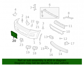Front License Plate Area Toyota Sequoia 08-17