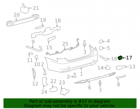 Rear bumper tow hook plug right Lexus LS460 LS600h 07-12
