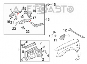 Engine guard arch left Lexus RX300 RX330 04-06