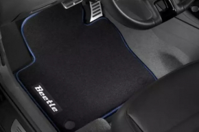 Set of floor mats for VW Beetle 12-19, black cloth with logo