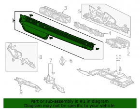 Right front panel trim for Honda Civic XI FE/FL 22-26