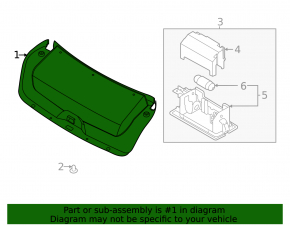 Kia K5 21-24 trunk lid trim is black and has tears.