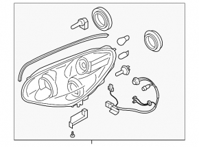 Subaru B9 Tribeca left front headlight, halogen