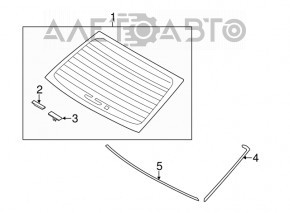 Rear window Hyundai Sonata 11-15