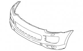 Front bumper bare Porsche Cayenne 958 15-17 rest, for parking sensors, without washers