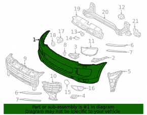 Front bumper bare Porsche Cayenne 958 15-17 rest, for parking sensors, without washers