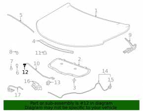 Chevrolet Bolt 17- Hood Support Rod Retainer