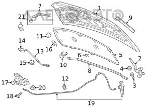 Chevrolet Bolt 17- Hood Support Rod Retainer