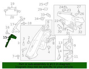 Bracket for mounting the rear pillar trim, right lower Porsche Panamera 10-16 lower