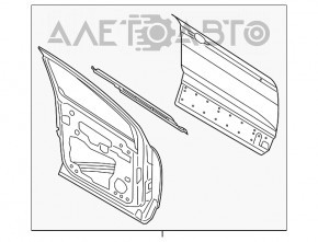 Door bare front right Ford Escape MK3 13-19 black dented near wing