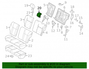 Headrest rear central Ford Fiesta 11-19 cloth black