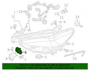 Lower left headlight mounting bracket for Mazda 6 18-21