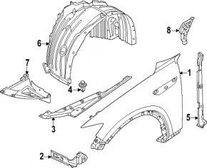 Mazda CX-90 24-26 Inner Front Left Fender Seal