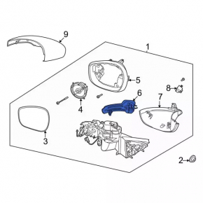 Left-hand mirror turn signal repeater for Ford Mustang Mach-E 21-25