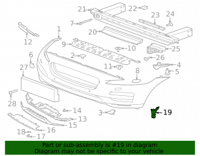 Front bumper air duct left Jaguar F-Pace 21-23 R-Dynamic