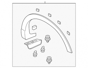 Rear left wing arch trim Mazda CX-9 16-