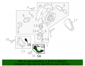 Coolant hose for VW CC 08-17