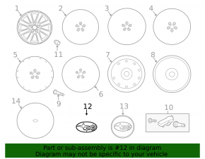 Center cap for Subaru Forester 14-16 SJ disk silver