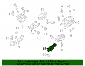Engine mount bracket rear left Volvo XC40 19-25