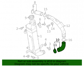 Lower air pipe VW Passat b7 12-14 USA 2.0TDI