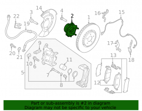 Front left hub for Nissan Ariya 23-25 Standard range
