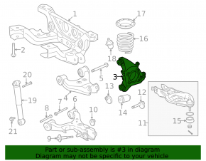 Rear left axle pin Toyota Sequoia 08-16 with casing, S\B for replacement
