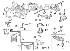 Rear left axle pin Toyota Sequoia 08-16 with casing, S\B for replacement