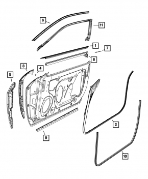 Door Seal Lower Front Right Dodge Challenger 09-