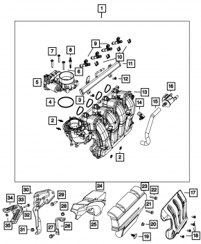 Chrysler 200 15-17 2.4 Throttle Body