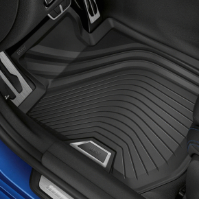 Set of 2 front floor mats for BMW 3 Series G20 19-24, black rubber, scratches