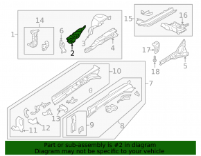 Left side member bracket Subaru Forester 14-18 SJ upper part