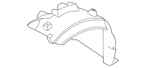 Front right rear fender liner BMW 3 E90 E92 07-12 Without M3. rear