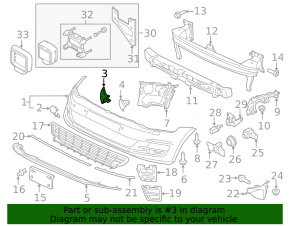 Left headlight washer cap VW Golf 15-17