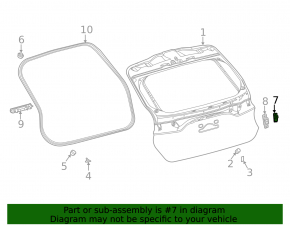 Lower left trunk door bumper for Toyota Venza 21-24 on the door